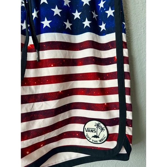 Vans Board Shorts American Flag Galaxy Print Swim Trunks Small 30‎ 4th Of July - Picture 5 of 6